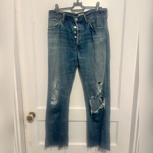 Citizens of Humanity Cora High Rise Crop Button Fly Jeans Size 27 $258